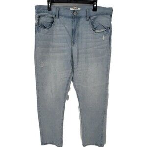 PacSun Slim Taper Jeans Mens 36x32 Light Wash Distressed Denim Casual